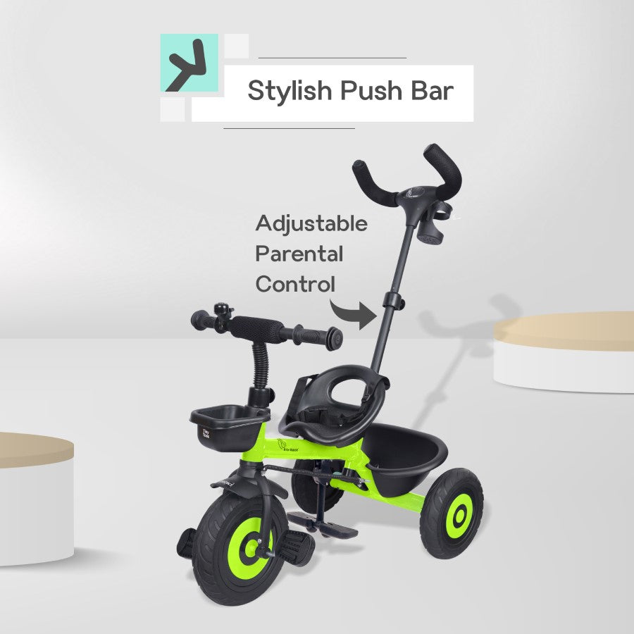 R for Rabbit Tiny Toes T20 Plus Tricycle - 2 in 1, Rubber Wheels, Adjustable Parental Control, Cup Holder