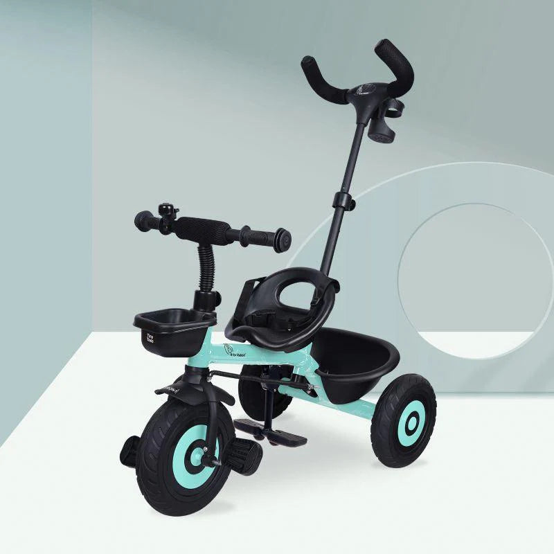 R for Rabbit Tiny Toes T20 Plus Tricycle - 2 in 1, Rubber Wheels, Adjustable Parental Control, Cup Holder