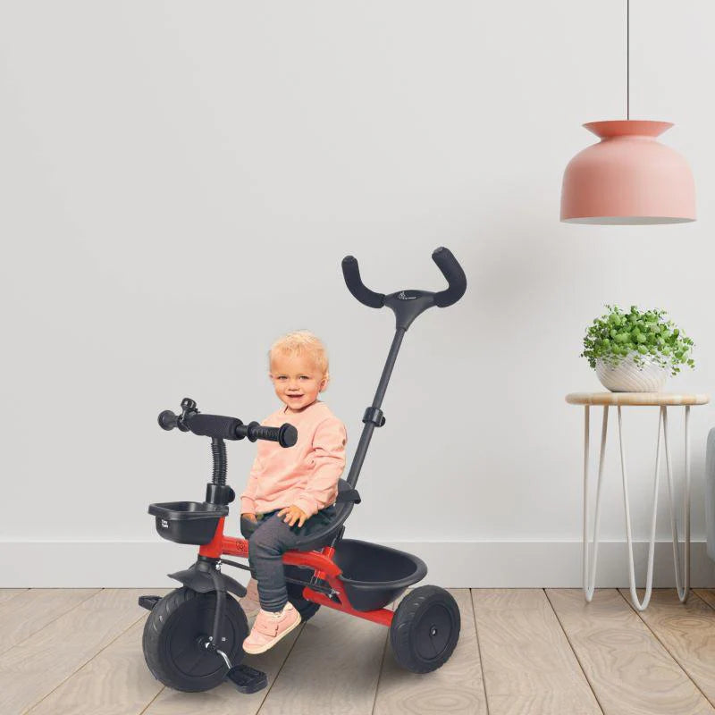 R for Rabbit Tiny Toes T20 Plus Tricycle - 2 in 1, Rubber Wheels, Adjustable Parental Control, Cup Holder