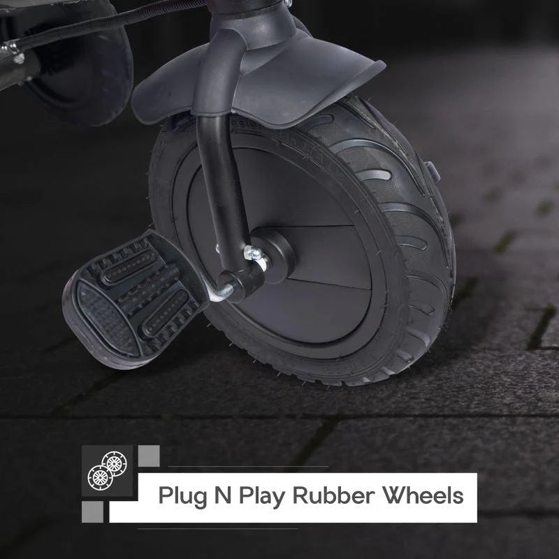 R for Rabbit Tiny Toes T20 Plus Tricycle - 2 in 1, Rubber Wheels, Adjustable Parental Control, Cup Holder