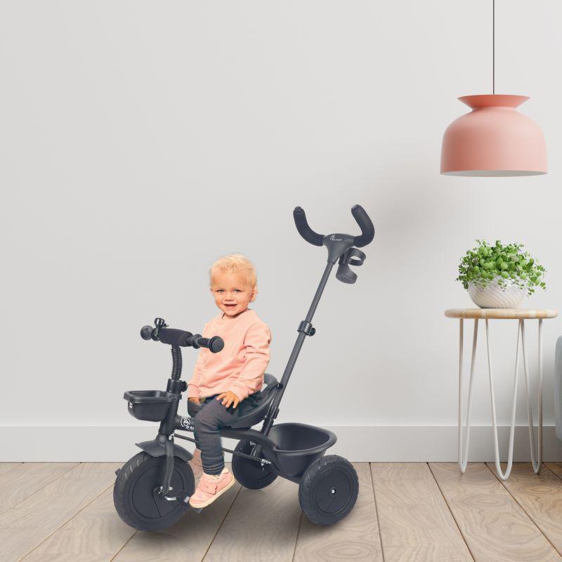 R for Rabbit Tiny Toes T20 Plus Tricycle - 2 in 1, Rubber Wheels, Adjustable Parental Control, Cup Holder