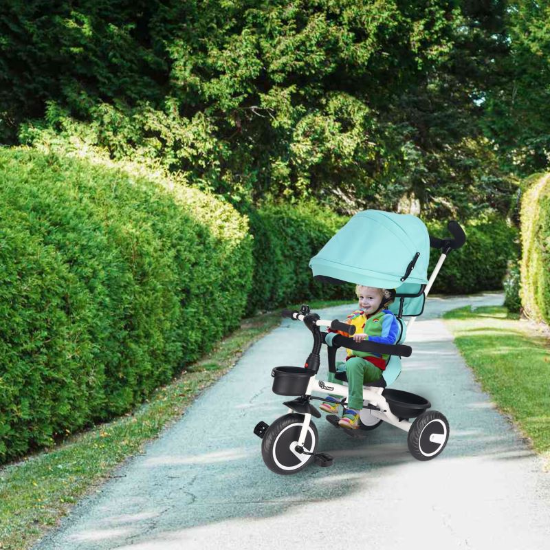 R for Rabbit Tiny Toes T30 Ace Tricycle - 3 in 1, Adjustable Parental Control & Canopy, Front & Rear Basket