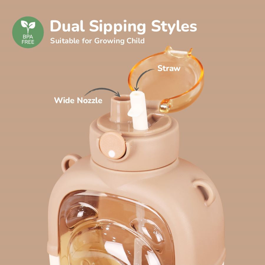 R for Rabbit Tritan Baloo Straw Sipper Bottle 1000ml BPA free Tritan Material with Silicone Straw