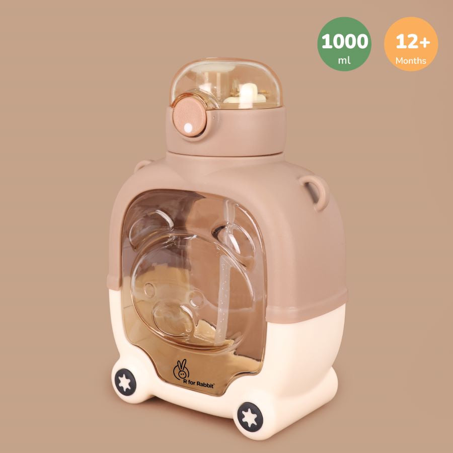 R for Rabbit Tritan Baloo Straw Sipper Bottle 1000ml BPA free Tritan Material with Silicone Straw
