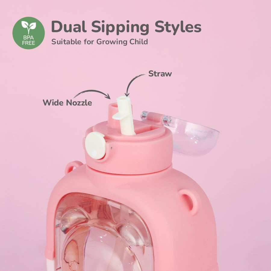 R for Rabbit Tritan Baloo Straw Sipper Bottle 1000ml BPA free Tritan Material with Silicone Straw