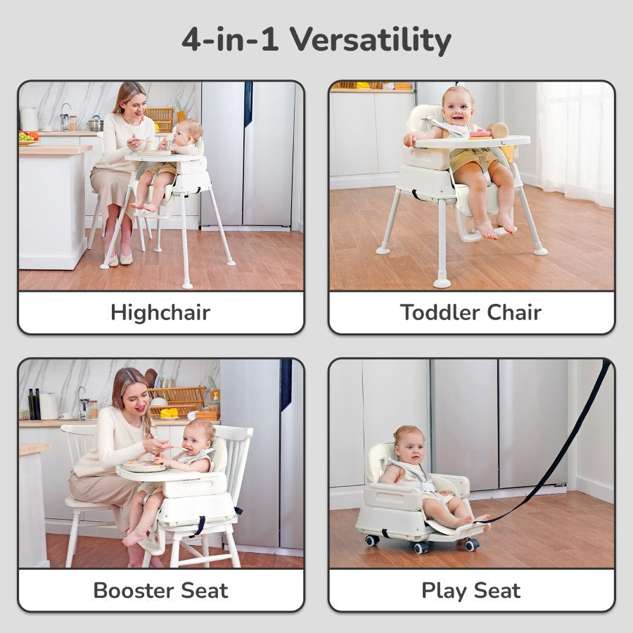 R for Rabbit Truffle High Chair For Kids 4-in-1 Convertible Scratch Proof & Anti-Skid Rubber Base High Chair