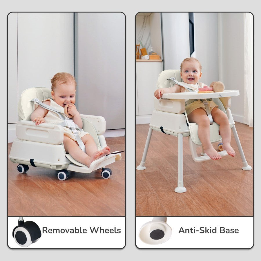 R for Rabbit Truffle High Chair For Kids 4-in-1 Convertible Scratch Proof & Anti-Skid Rubber Base High Chair