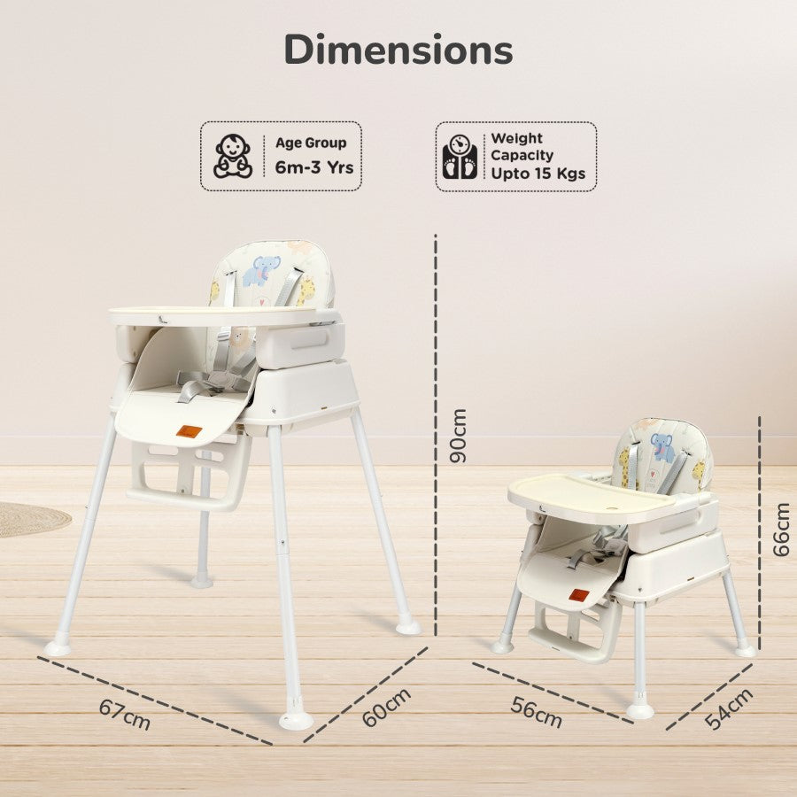 R for Rabbit Truffle High Chair For Kids 4-in-1 Convertible Scratch Proof & Anti-Skid Rubber Base High Chair