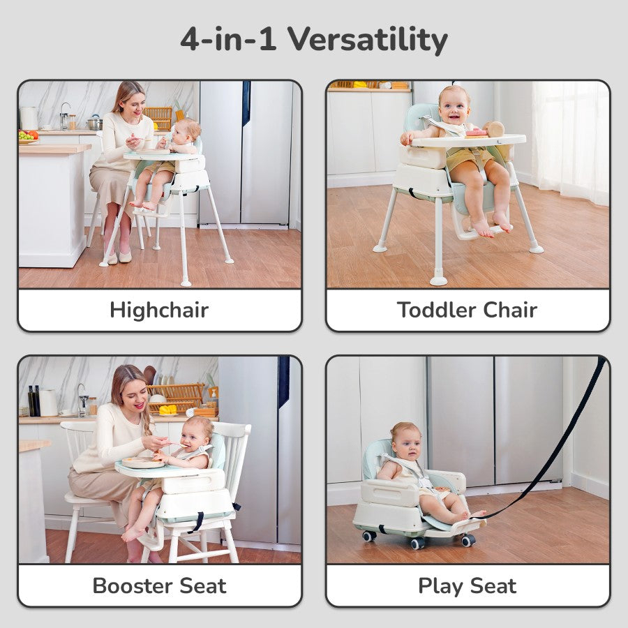 R for Rabbit Truffle High Chair For Kids 4-in-1 Convertible Scratch Proof & Anti-Skid Rubber Base High Chair