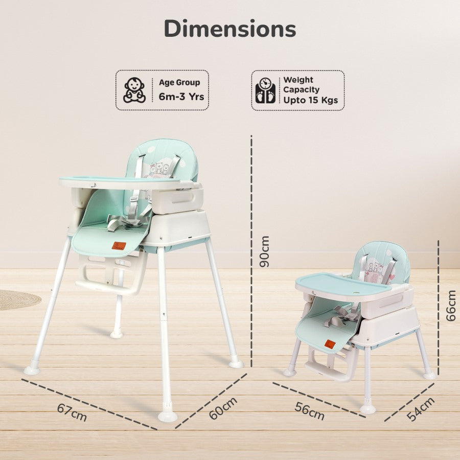 R for Rabbit Truffle High Chair For Kids 4-in-1 Convertible Scratch Proof & Anti-Skid Rubber Base High Chair