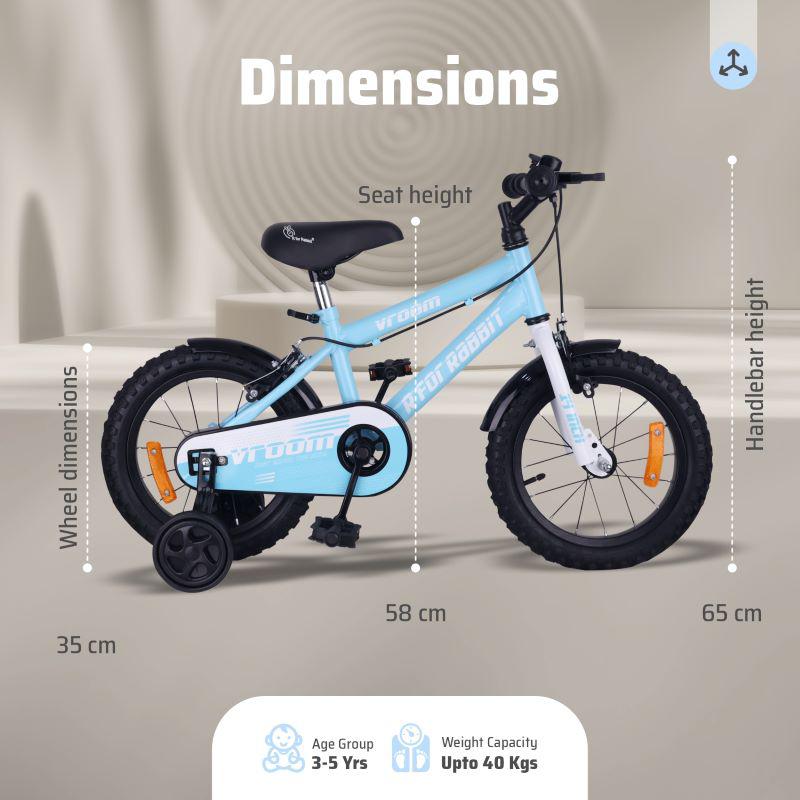 R for Rabbit Vroom Bicycle For Kids 14 Inch With 90% Plug and Play For Ease of Installation