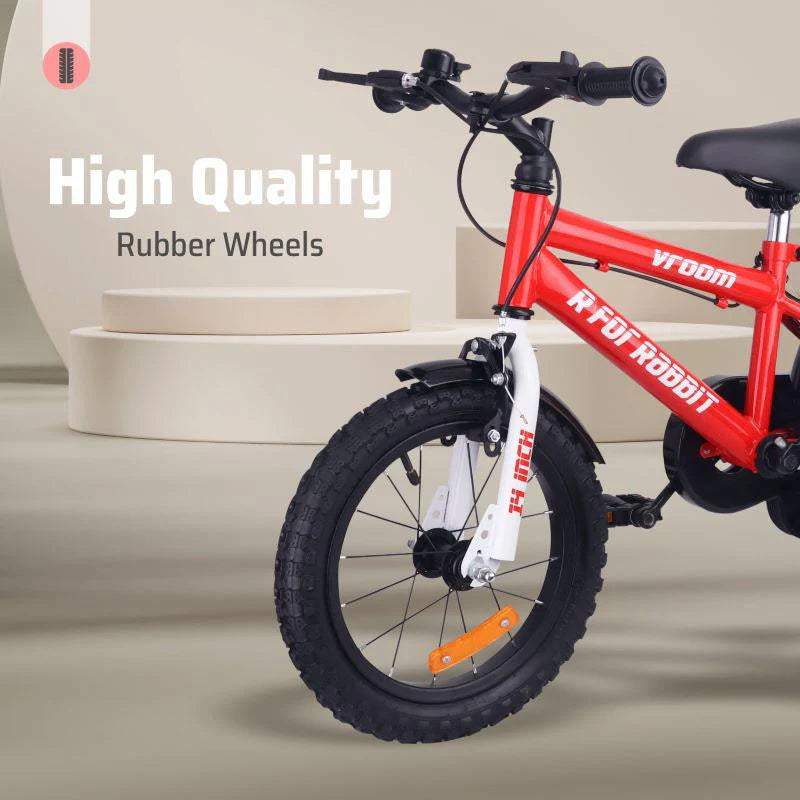 R for Rabbit Vroom Bicycle For Kids 14 Inch With 90% Plug and Play For Ease of Installation