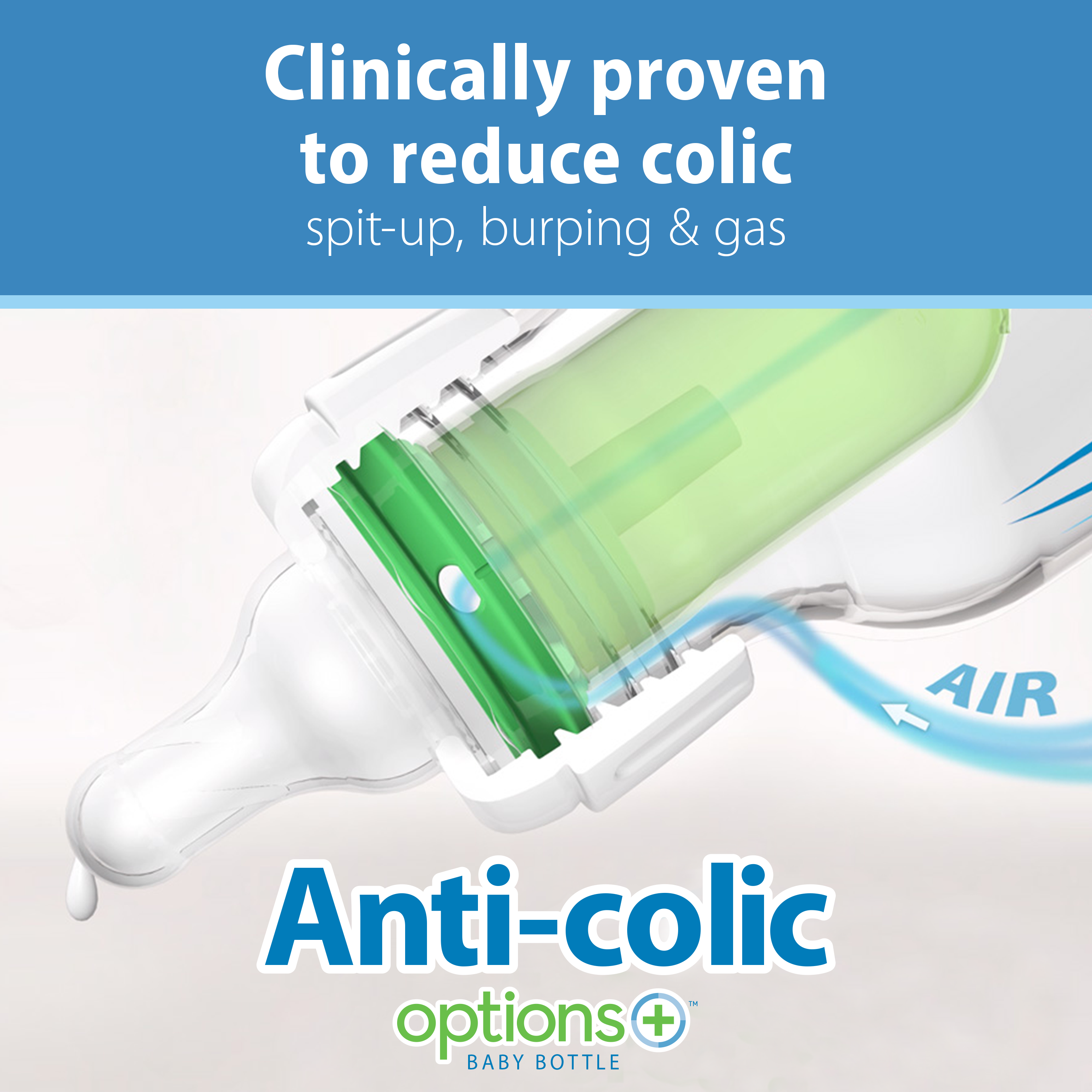 Dr. Brown's Natural Flow Options+ Anti-Colic Polypropylene Standard Neck Baby Bottle (250 Ml, Clear)