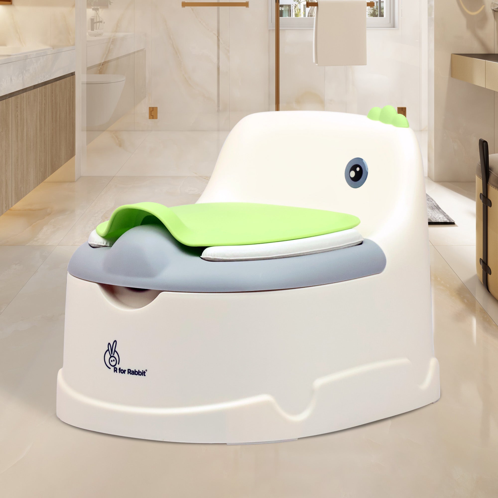 R for Rabbit Tiny Tots Dino BPA-Free Potty Training Toilet Seat for baby with Cushion