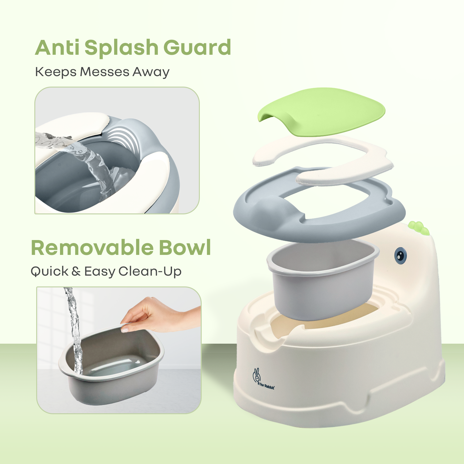 R for Rabbit Tiny Tots Dino BPA-Free Potty Training Toilet Seat for baby with Cushion