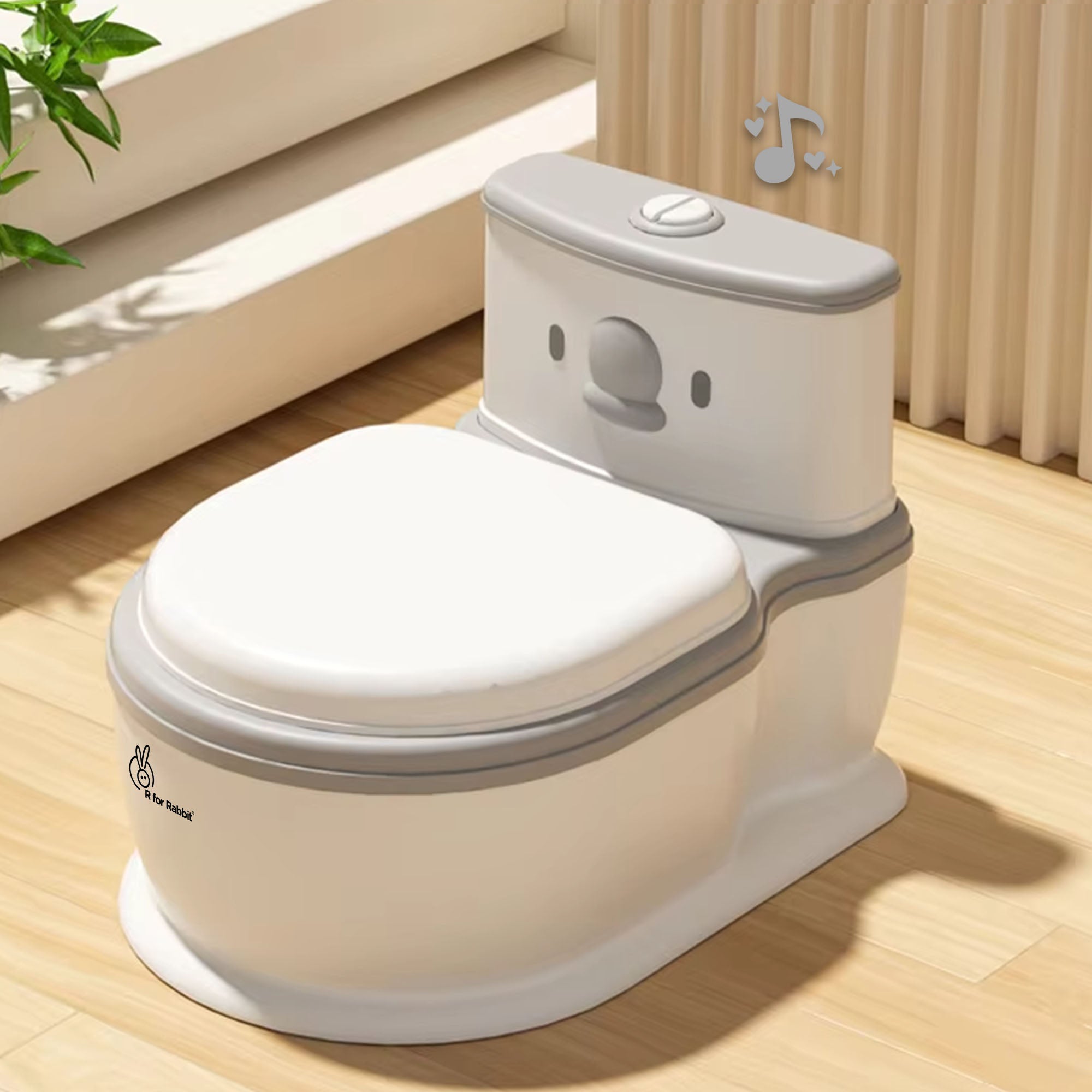 R for Rabbit Little Grownup Pixie Potty Training Seat for Kids with Music & Tissue Storage