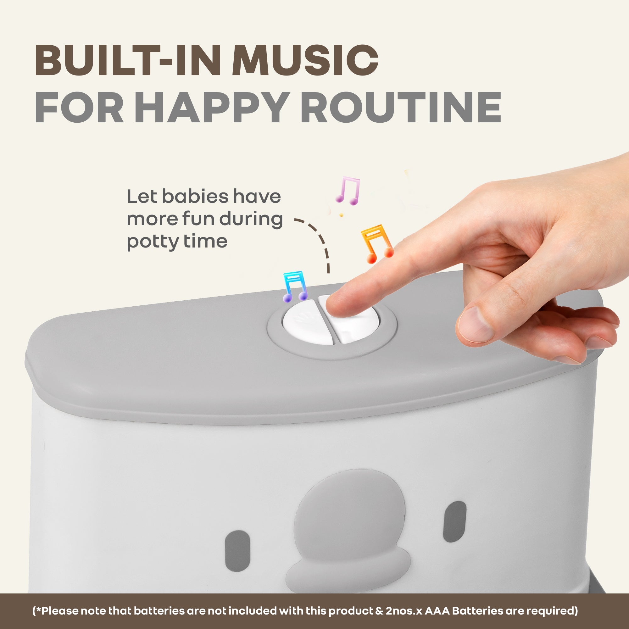 R for Rabbit Little Grownup Pixie Potty Training Seat for Kids with Music & Tissue Storage