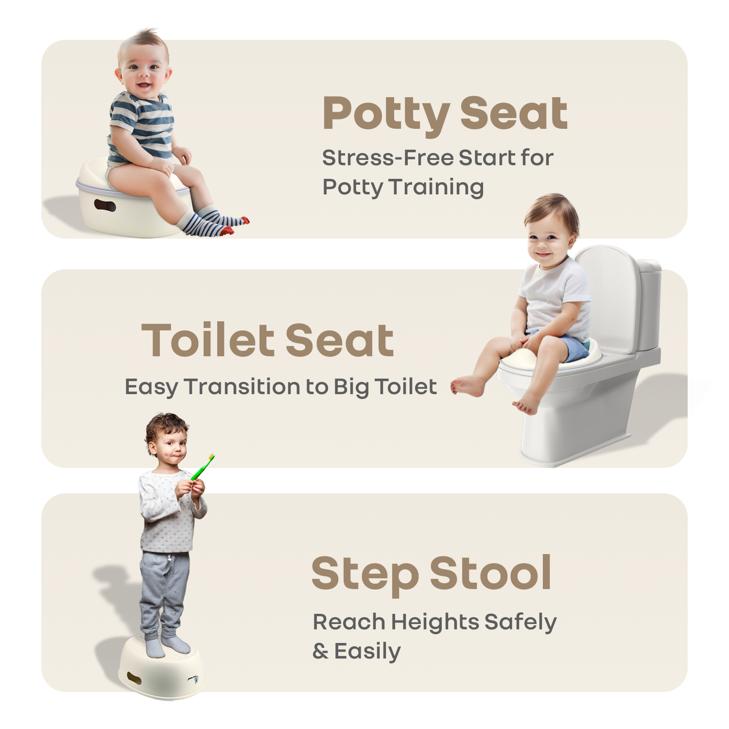 R for Rabbit Tiny Tots Mellow 3-in-1 Convertible Potty Training Seat Safe & Ergonomic Potty Training Chair