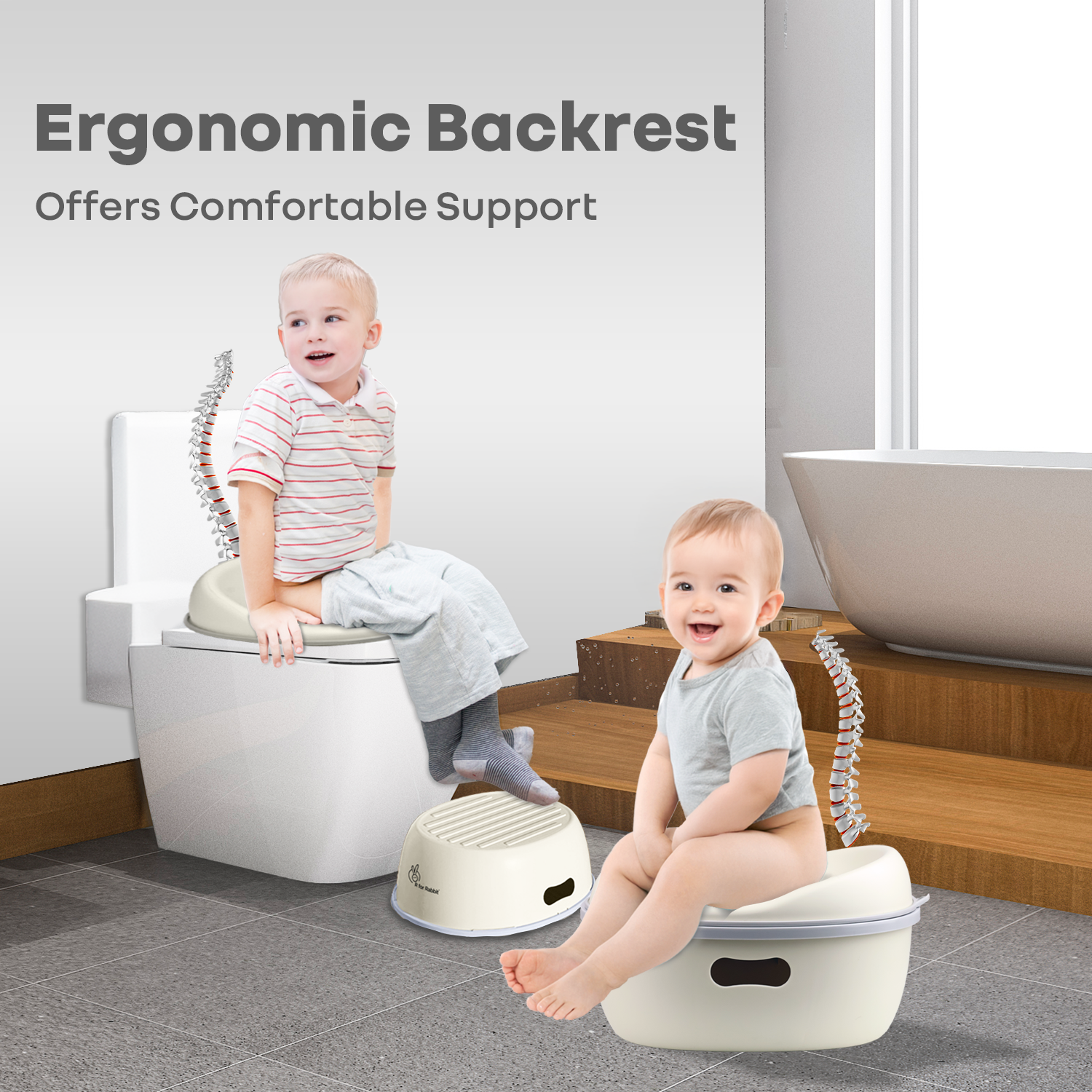 R for Rabbit Tiny Tots Mellow 3-in-1 Convertible Potty Training Seat Safe & Ergonomic Potty Training Chair