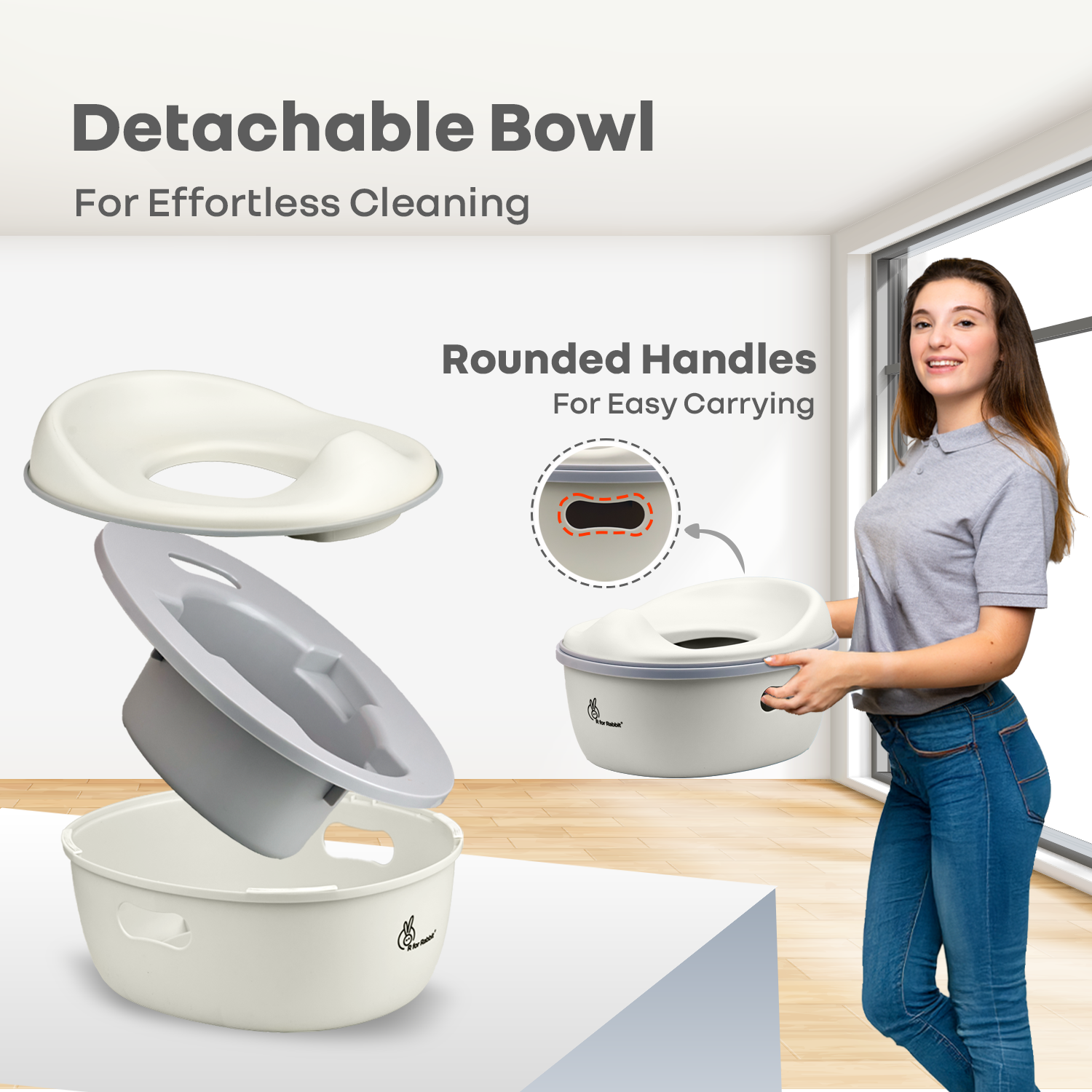 R for Rabbit Tiny Tots Mellow 3-in-1 Convertible Potty Training Seat Safe & Ergonomic Potty Training Chair