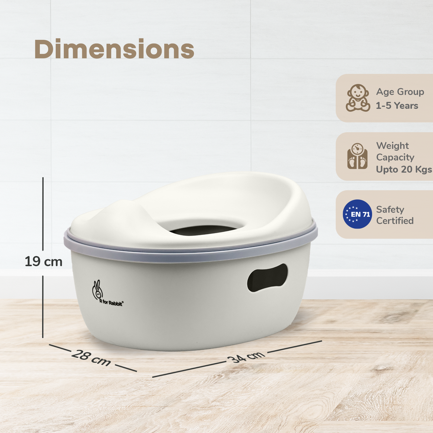 R for Rabbit Tiny Tots Mellow 3-in-1 Convertible Potty Training Seat Safe & Ergonomic Potty Training Chair