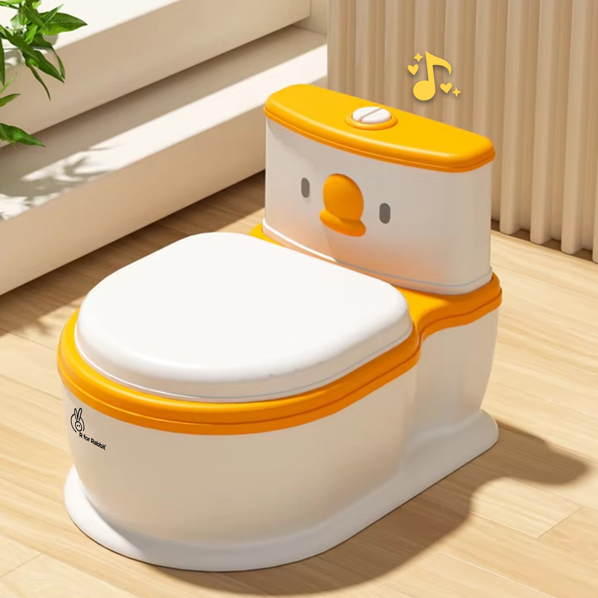 R for Rabbit Little Grownup Pixie Potty Training Seat for Kids with Music & Tissue Storage
