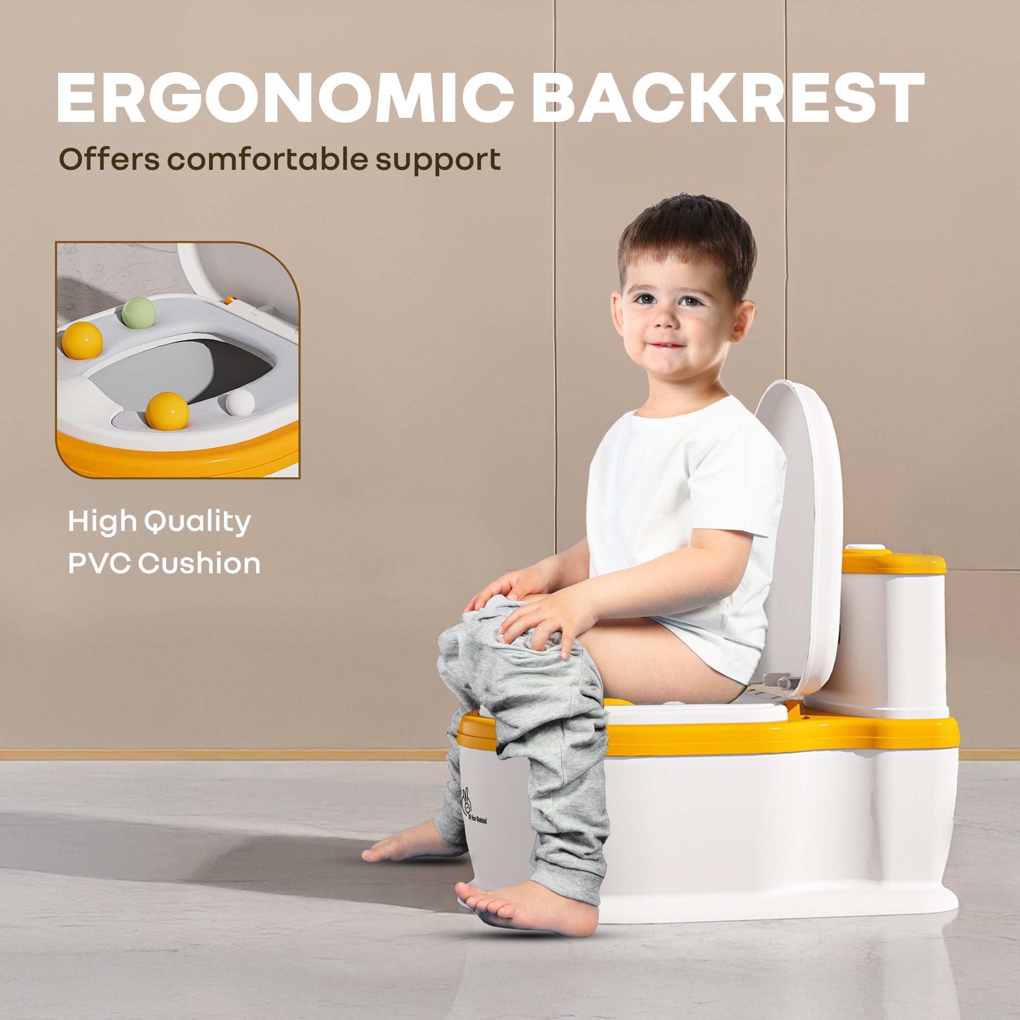 R for Rabbit Little Grownup Pixie Potty Training Seat for Kids with Music & Tissue Storage