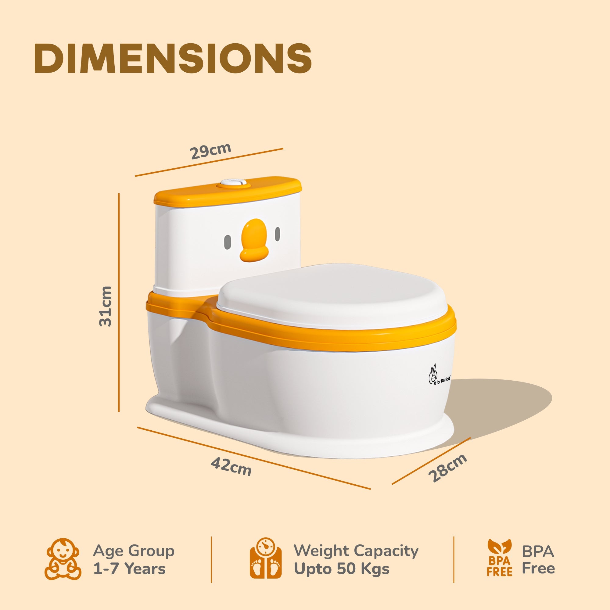 R for Rabbit Little Grownup Pixie Potty Training Seat for Kids with Music & Tissue Storage