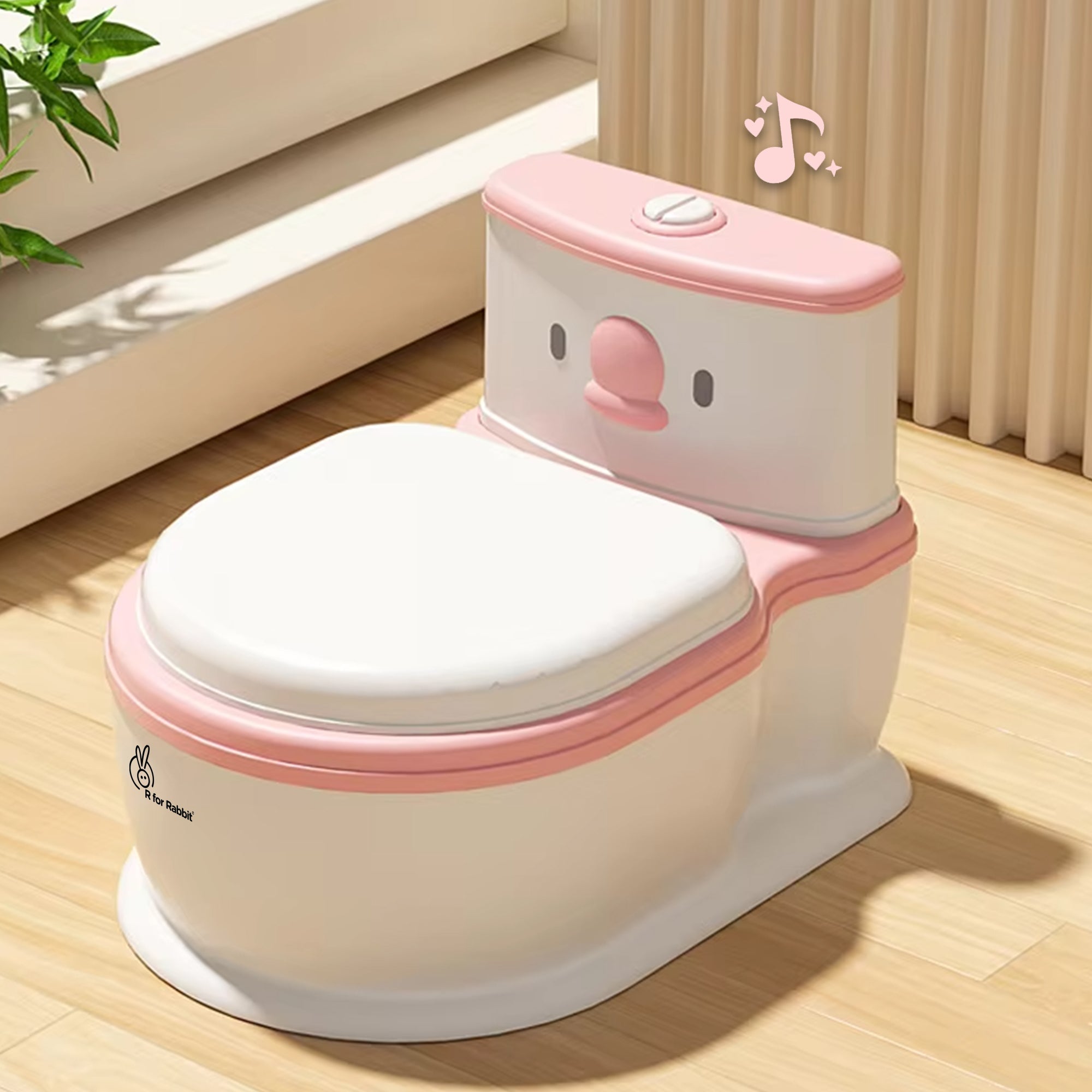 R for Rabbit Little Grownup Pixie Potty Training Seat for Kids with Music & Tissue Storage