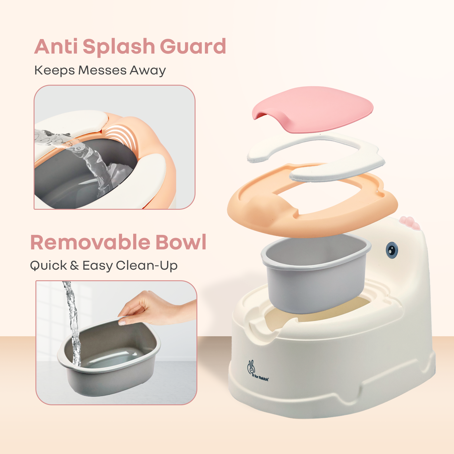 R for Rabbit Tiny Tots Dino BPA-Free Potty Training Toilet Seat for baby with Cushion