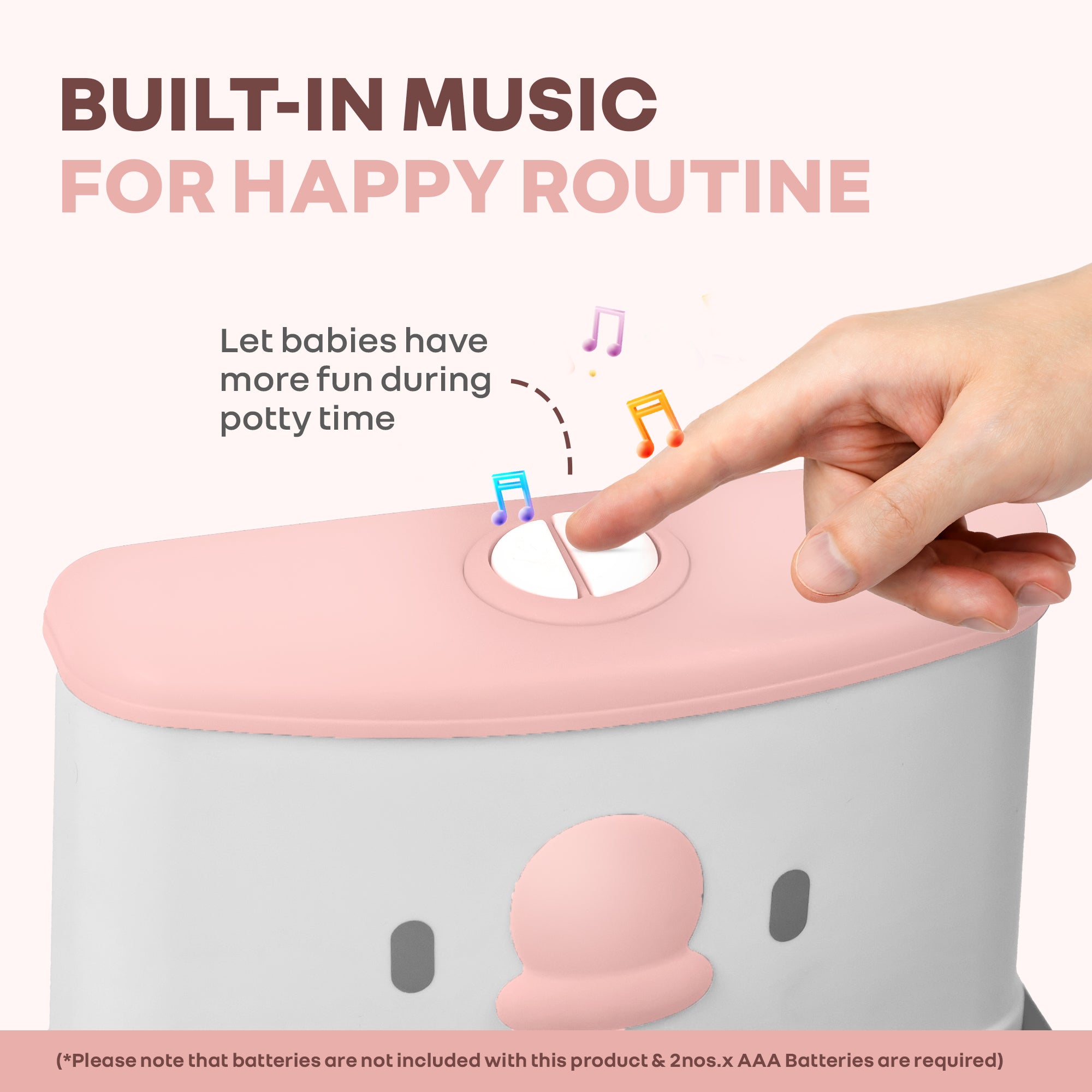 R for Rabbit Little Grownup Pixie Potty Training Seat for Kids with Music & Tissue Storage