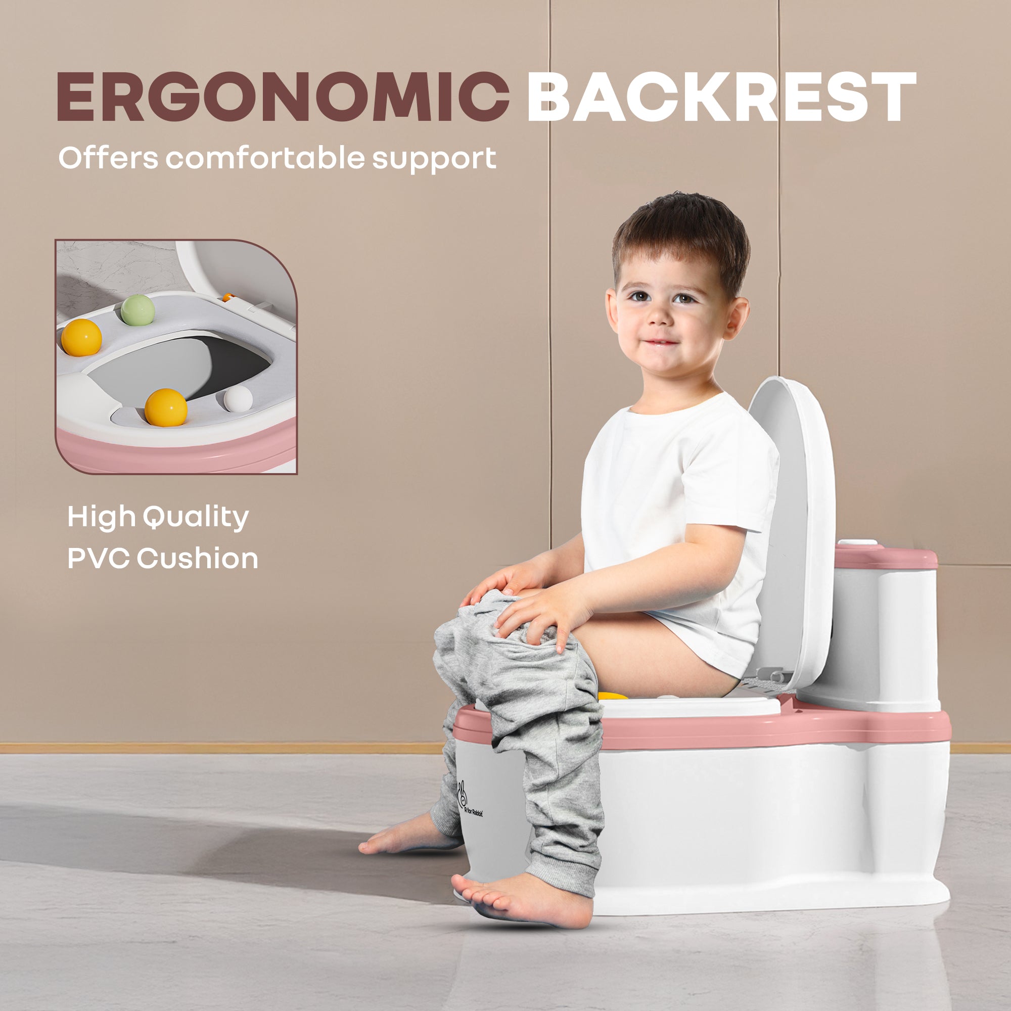 R for Rabbit Little Grownup Pixie Potty Training Seat for Kids with Music & Tissue Storage