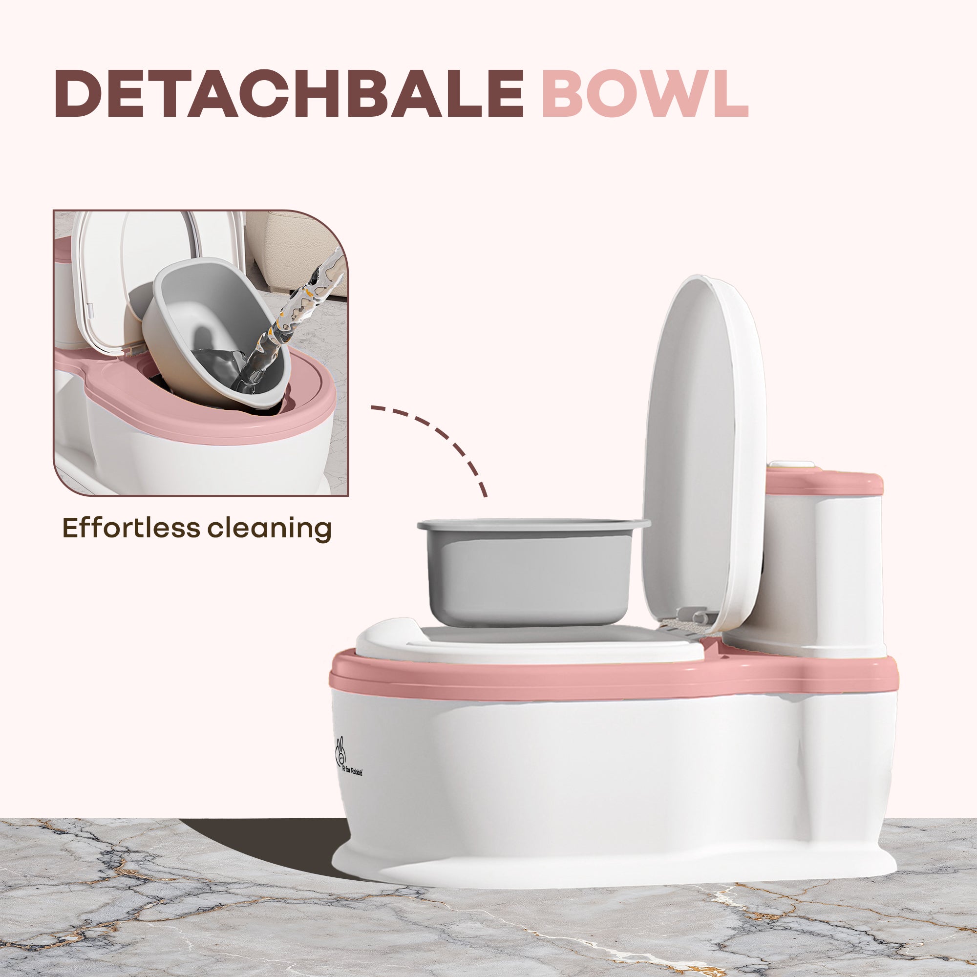 R for Rabbit Little Grownup Pixie Potty Training Seat for Kids with Music & Tissue Storage
