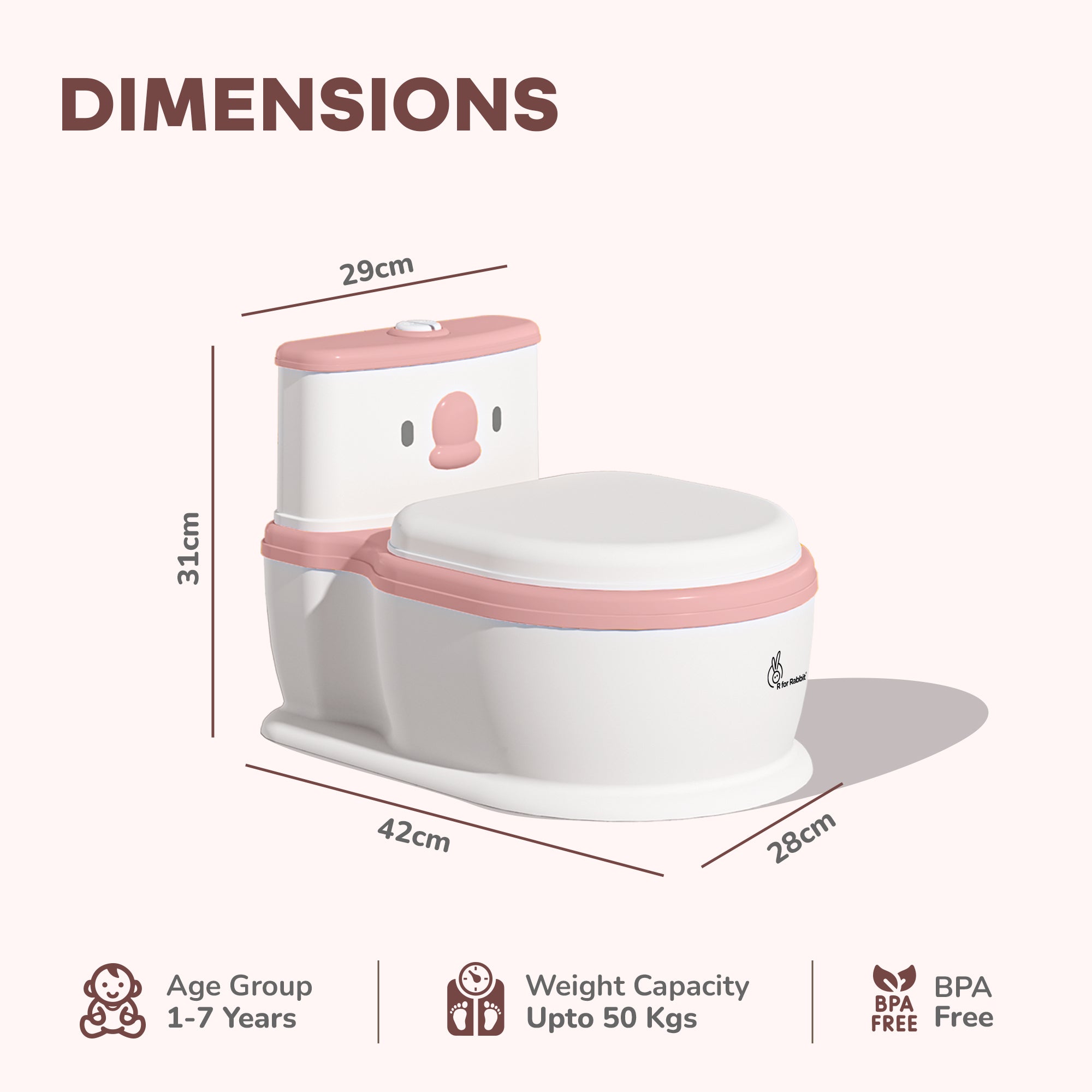 R for Rabbit Little Grownup Pixie Potty Training Seat for Kids with Music & Tissue Storage