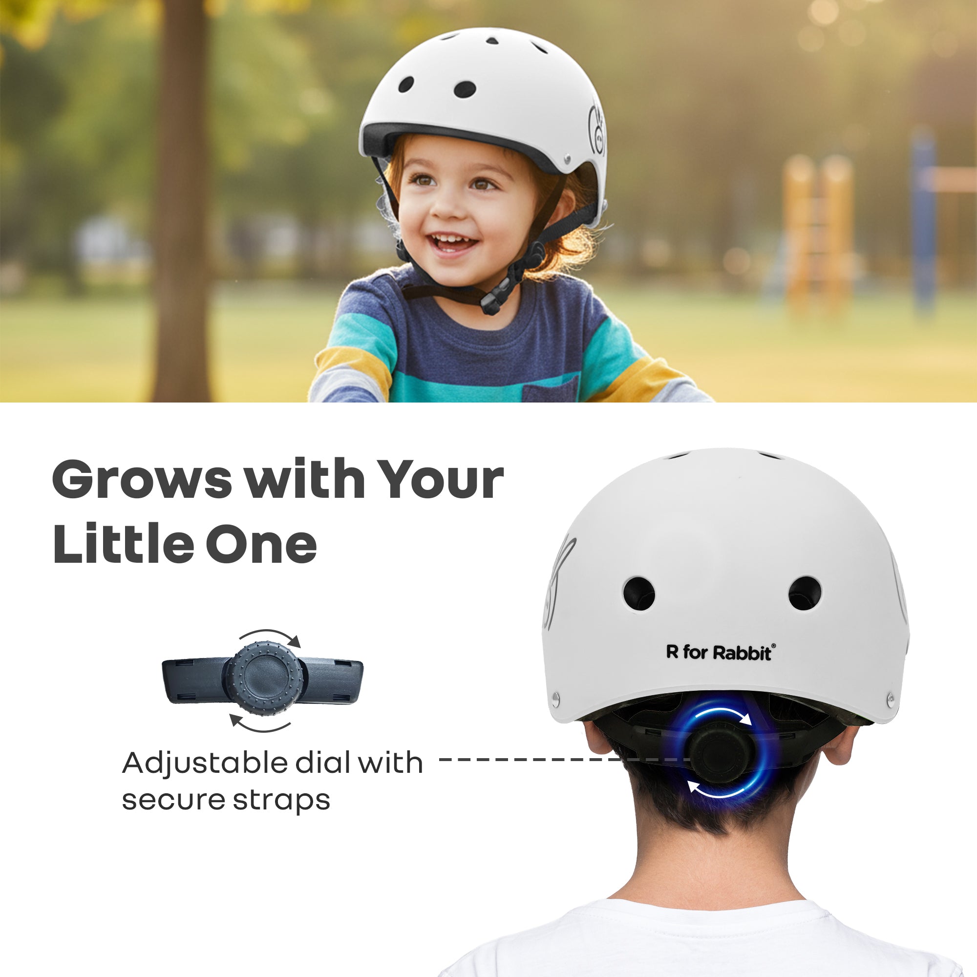R for Rabbit Safe Play Best Kids Safety Helmet - Trusted EN1078 Certified Helmet for Kids with Shock-Absorbing EPS Foam 5-13 Years