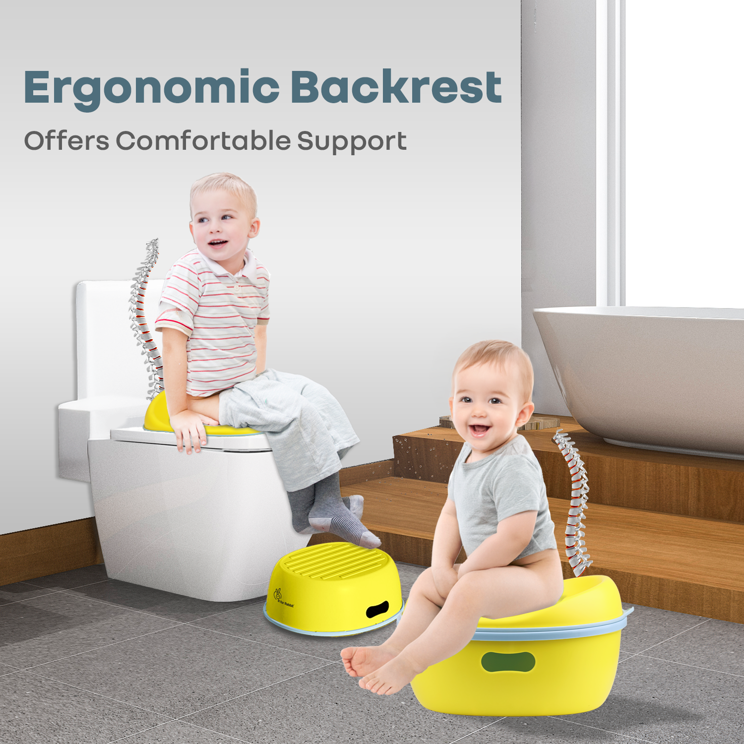R for Rabbit Tiny Tots Mellow 3-in-1 Convertible Potty Training Seat Safe & Ergonomic Potty Training Chair