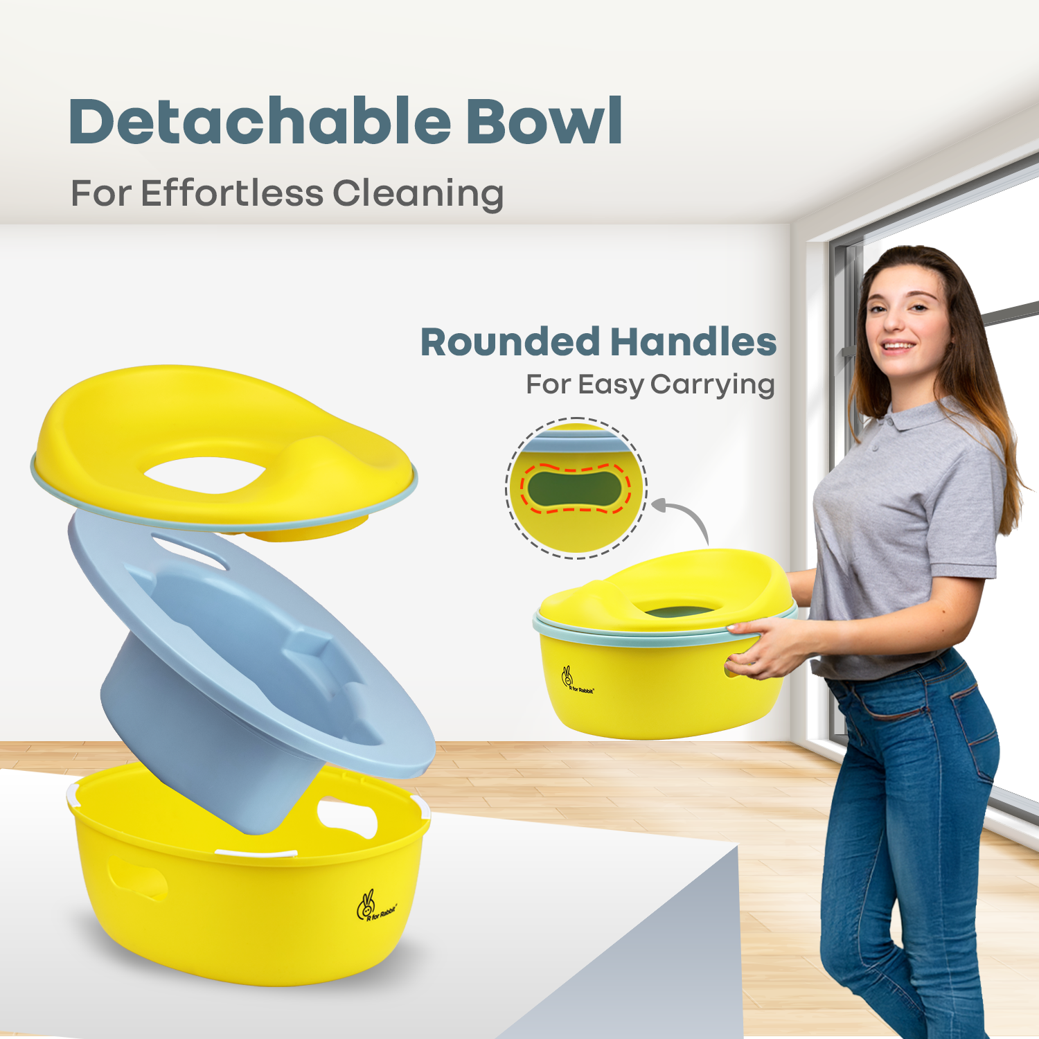 R for Rabbit Tiny Tots Mellow 3-in-1 Convertible Potty Training Seat Safe & Ergonomic Potty Training Chair