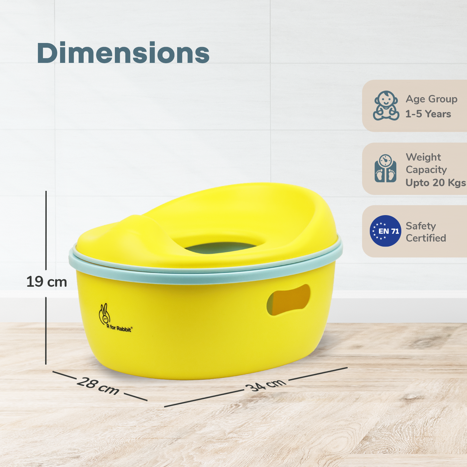R for Rabbit Tiny Tots Mellow 3-in-1 Convertible Potty Training Seat Safe & Ergonomic Potty Training Chair