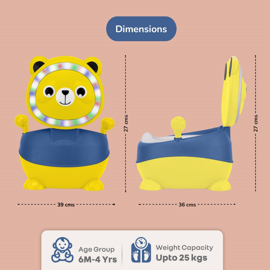 R for Rabbit Tiny Tots Panda Potty Training Seat for Baby With Backrest And Grip Handles