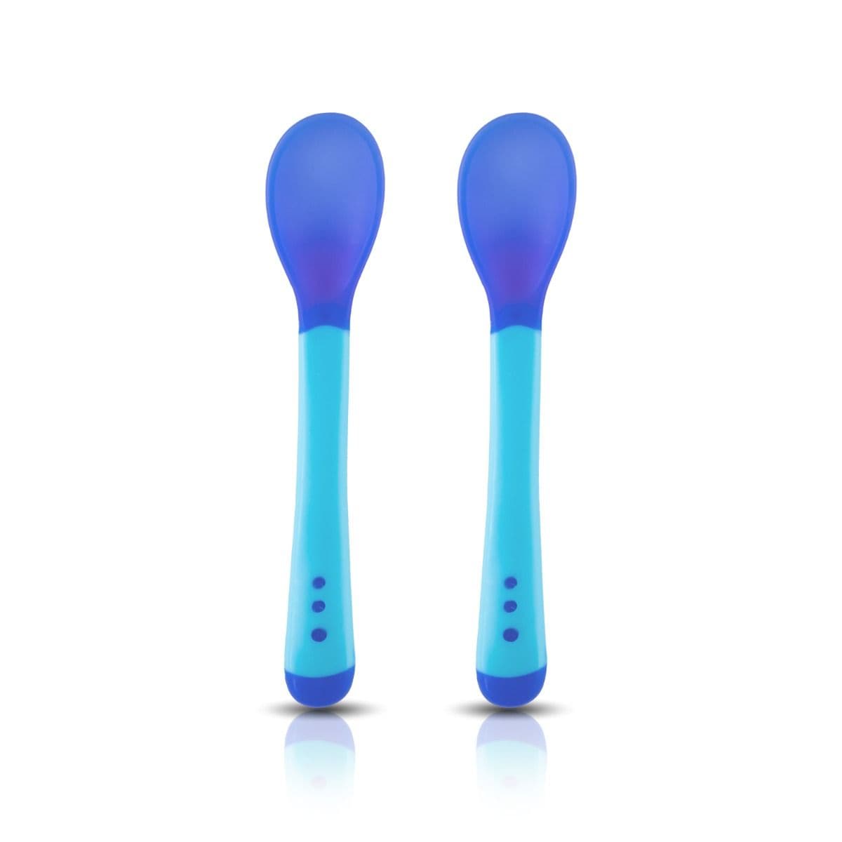 LuvLap Tiny Love Heat Sensitive Baby Feeding Spoon Set 2 Pcs, Blue