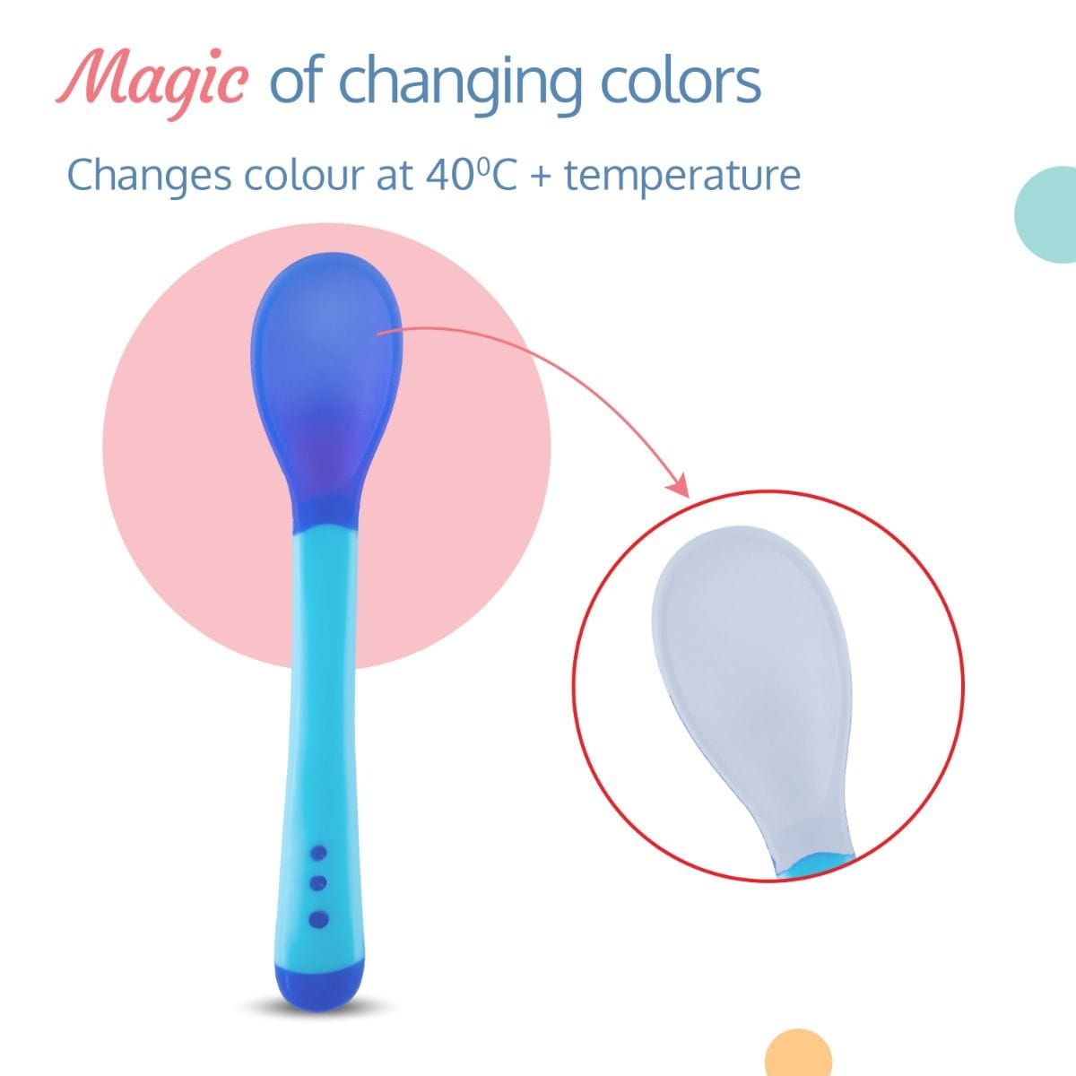 LuvLap Tiny Love Heat Sensitive Baby Feeding Spoon Set 2 Pcs, Blue