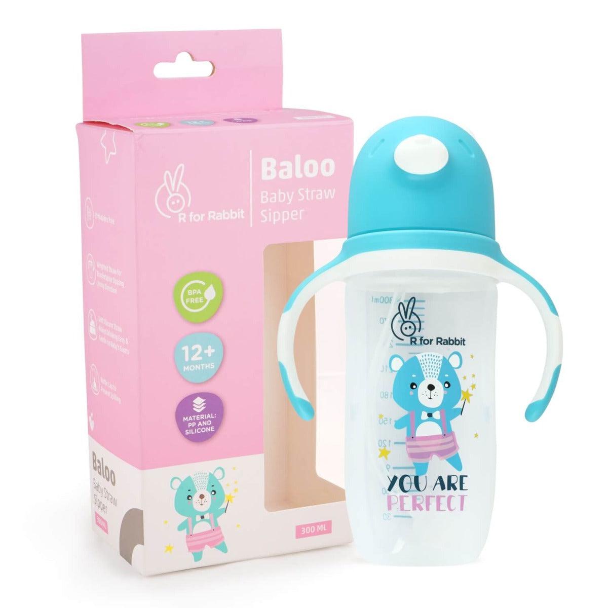 R for Rabbit Premium Baloo Baby Straw Sipper Bottle 300 ML