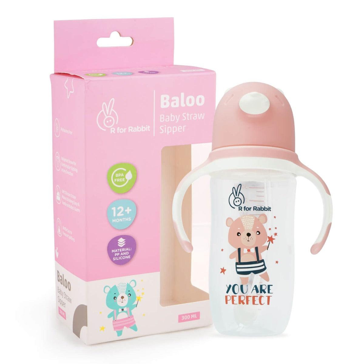 R for Rabbit Premium Baloo Baby Straw Sipper Bottle 300 ML