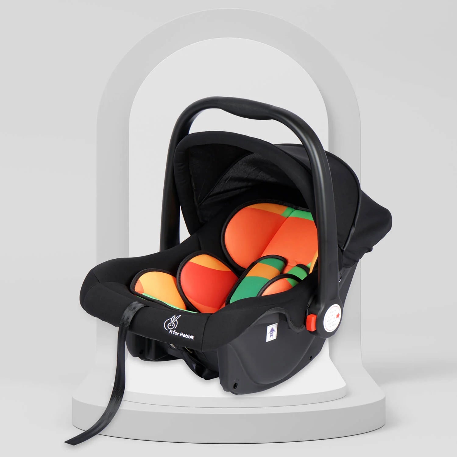 R for Rabbit Picaboo 4 in 1 Multipurpose Baby Carry Cot Cum Car Seat, Removable & Washable Cover, 3 Point Safety Belt, 4 position handle adjustment