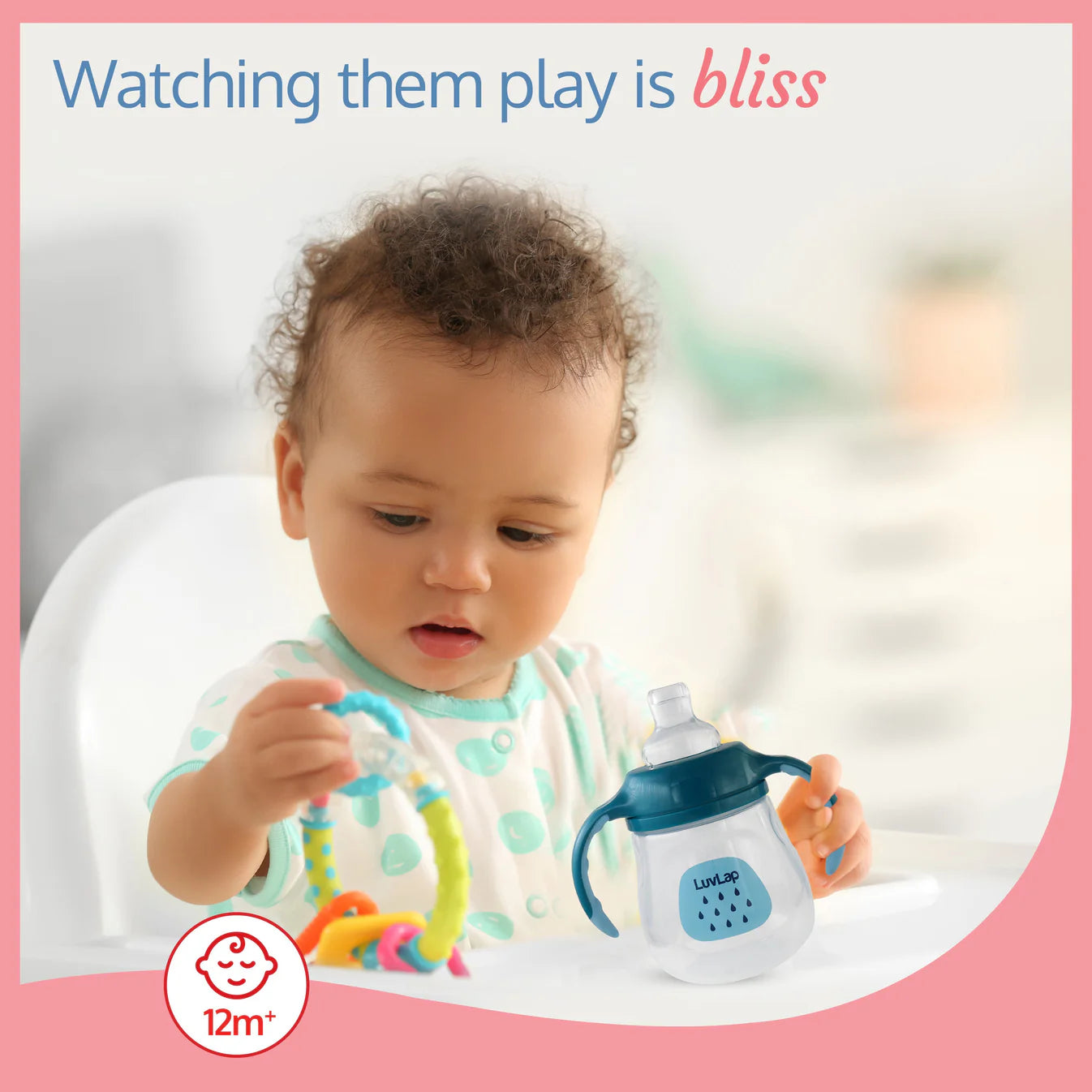 Luvlap Blue Little Dolphin Sipper With Silicone Straw For Infant Toddler 280 ml (12 M Plus)