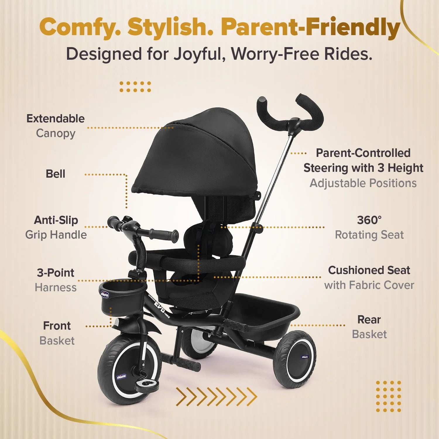 Chicco 4 In 1 Evolution Trike Black