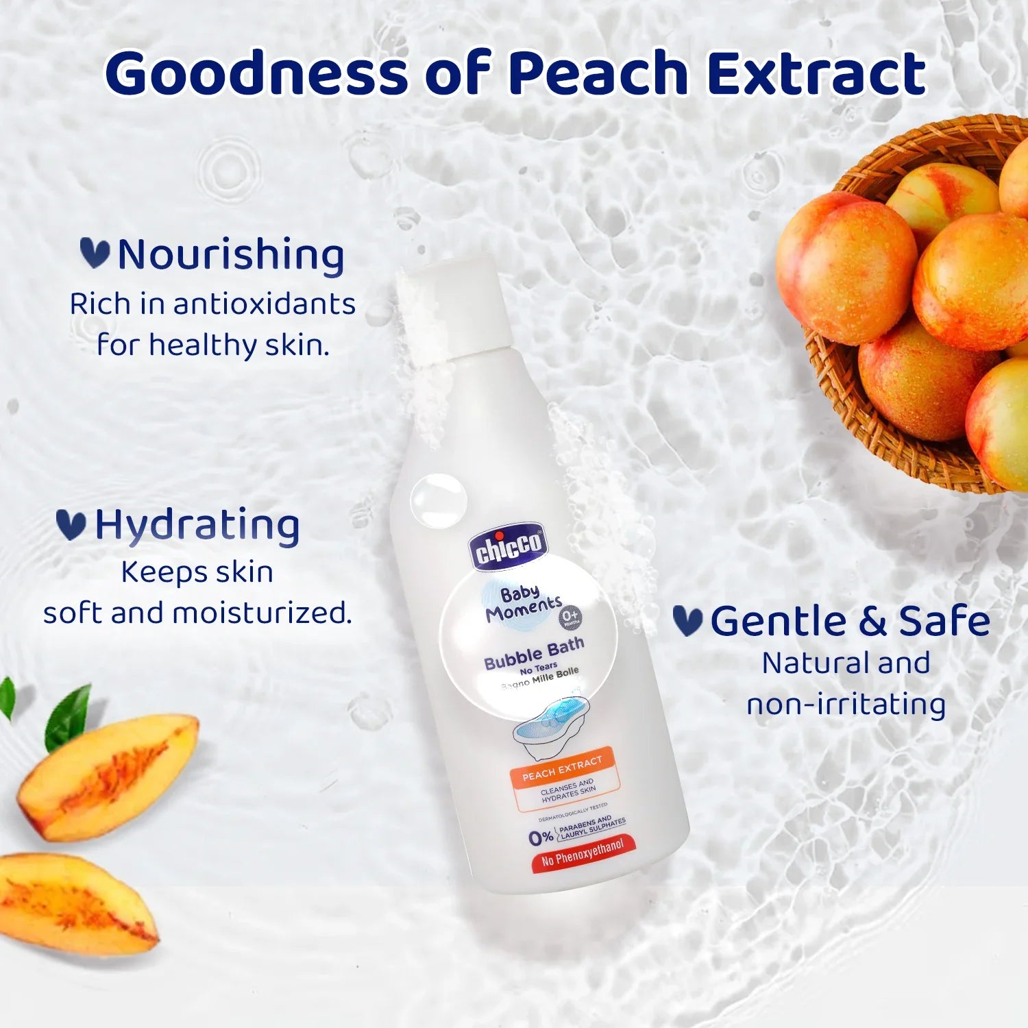 Chicco Baby Moments Bubble Bath with Peach Extracts 300 ml