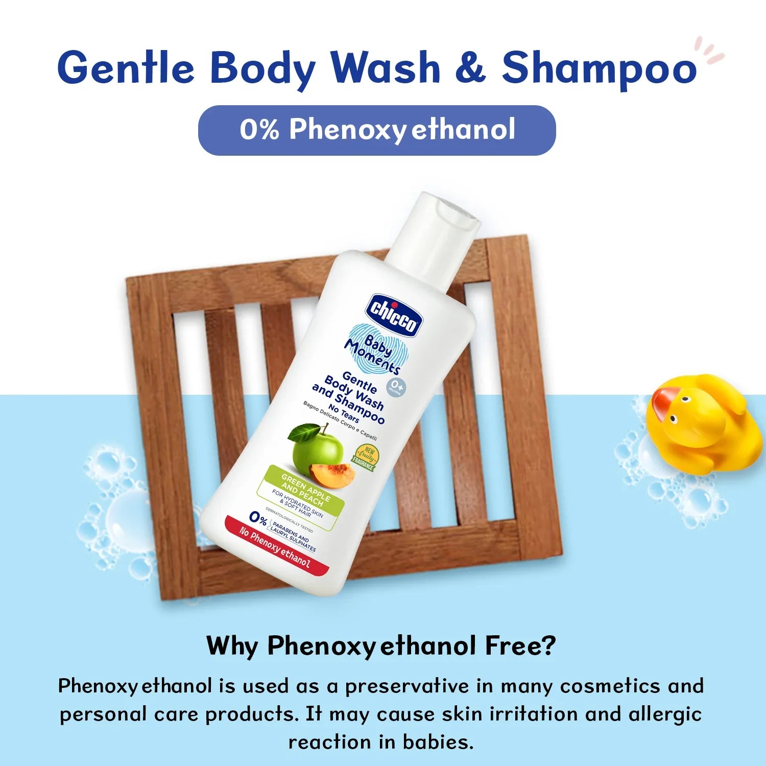 Chicco Baby Moments Gentle Bodywash & Shampoo Green Apple 100ml