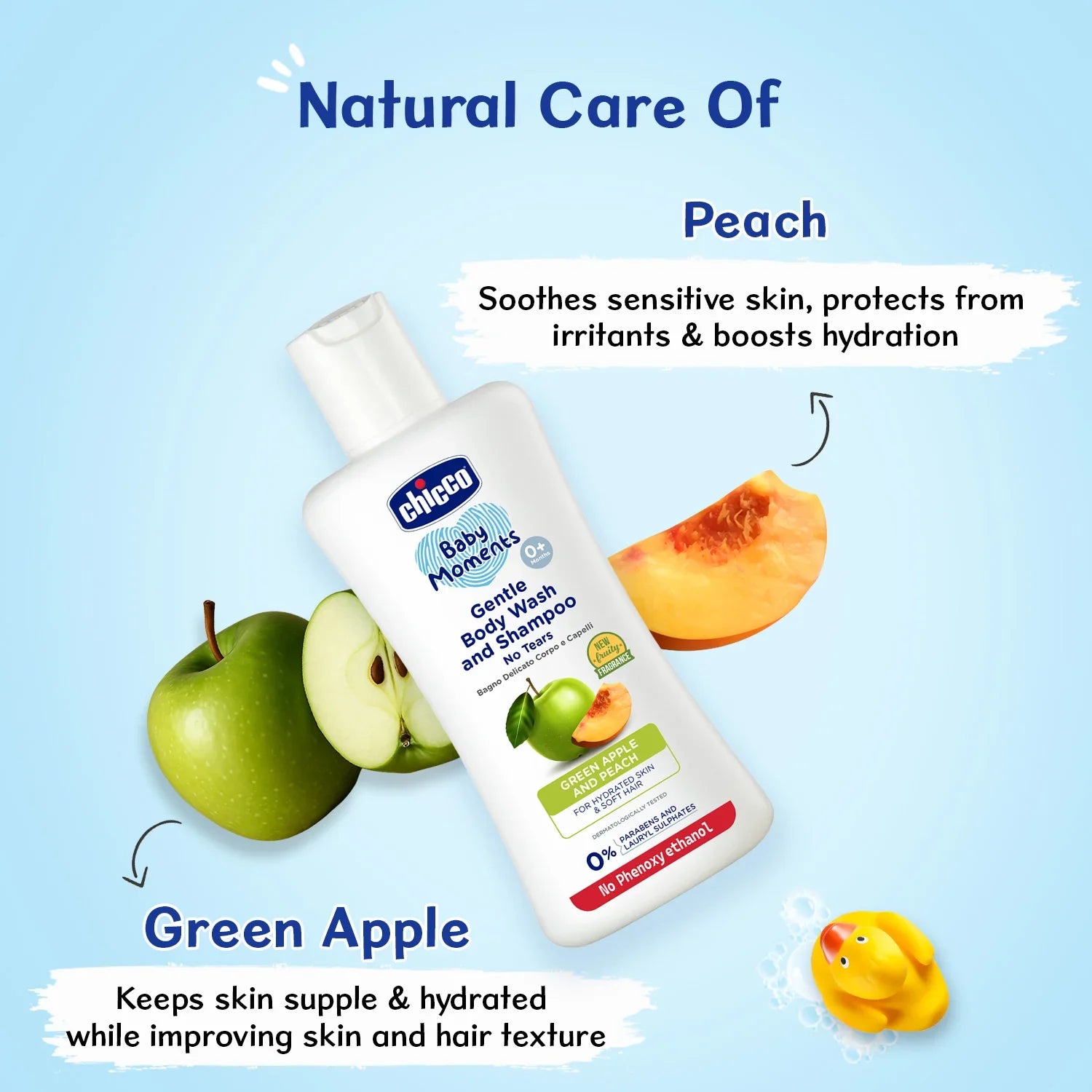 Chicco Baby Moments Gentle Bodywash & Shampoo Green Apple 200ml