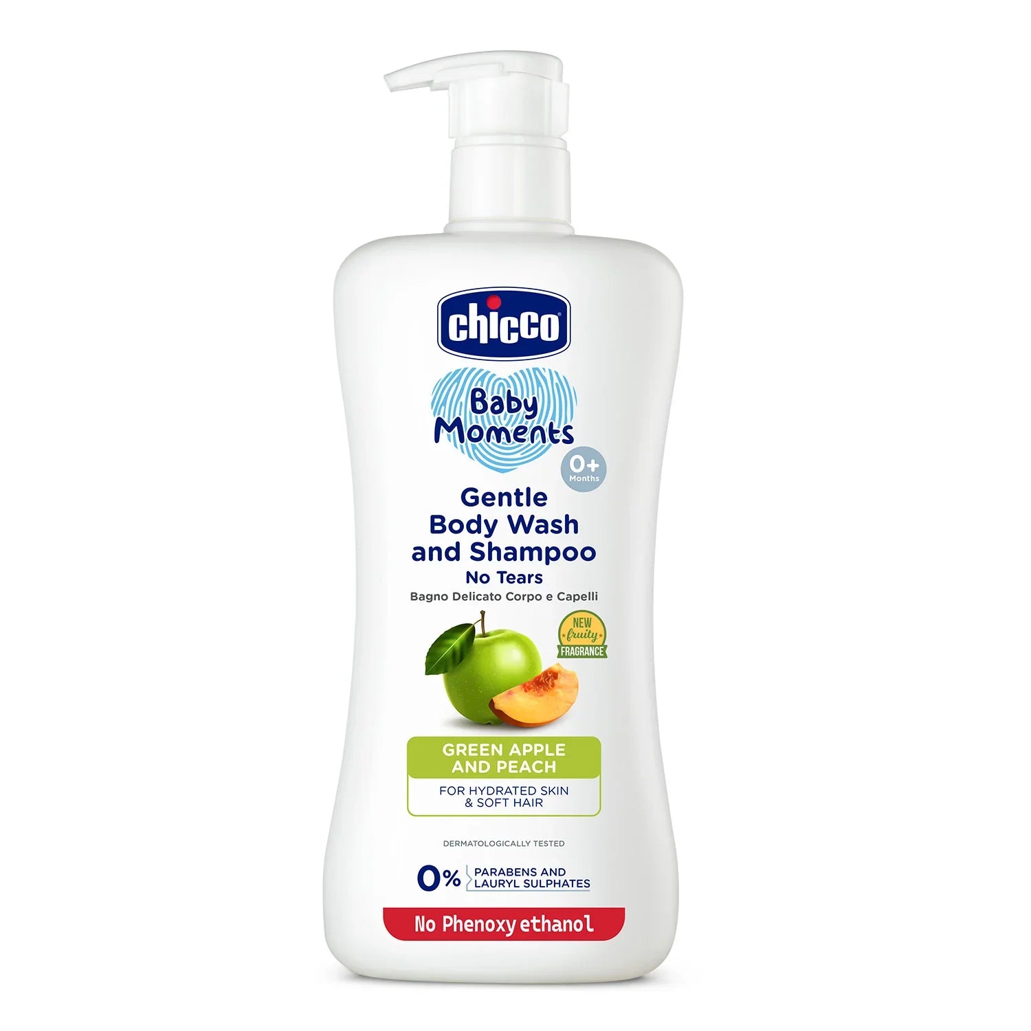 Chicco Baby Moments Gentle Bodywash & Shampoo Green Apple 500ml
